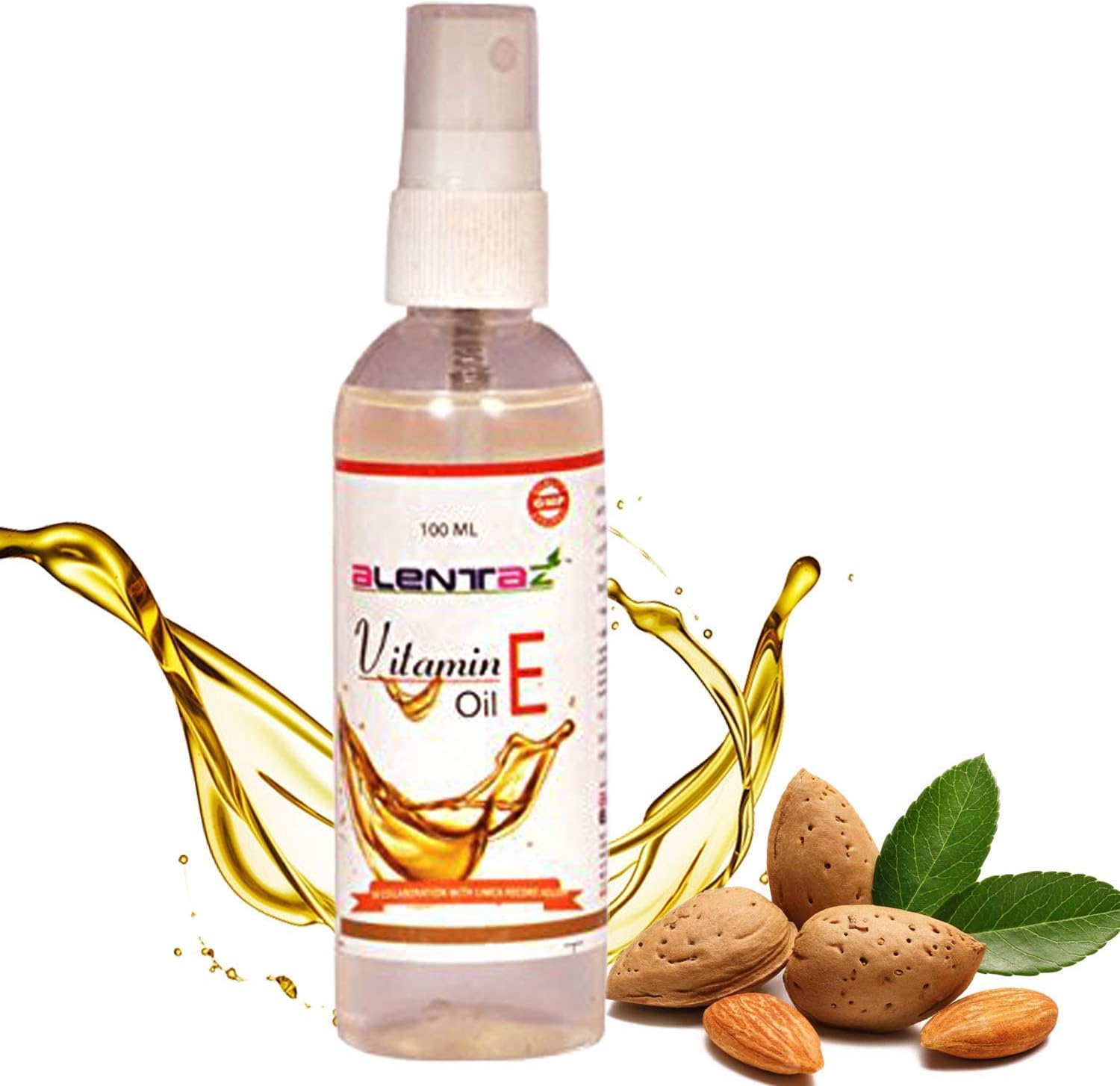 ALENTAZ Almond and Apricot Vitamin E Oil for Face Help In Reducing Stretch Marks Healthy Vitamin E Oil for Men and Women (100 ml)