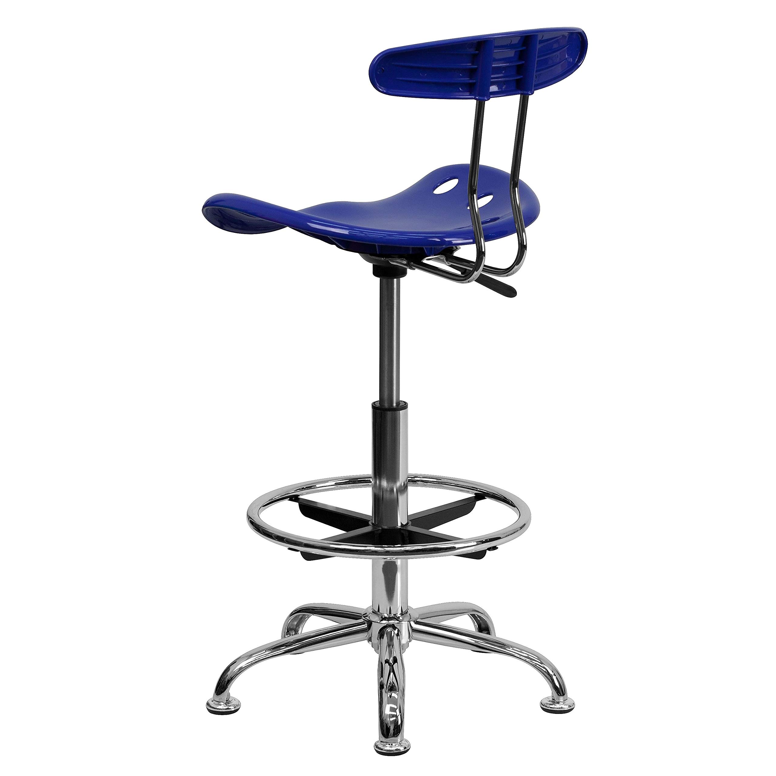 Flash Furniture Zeichenstuhl, Metall, Nautikblau, 50,8 x 43,8 x 104,1 cm