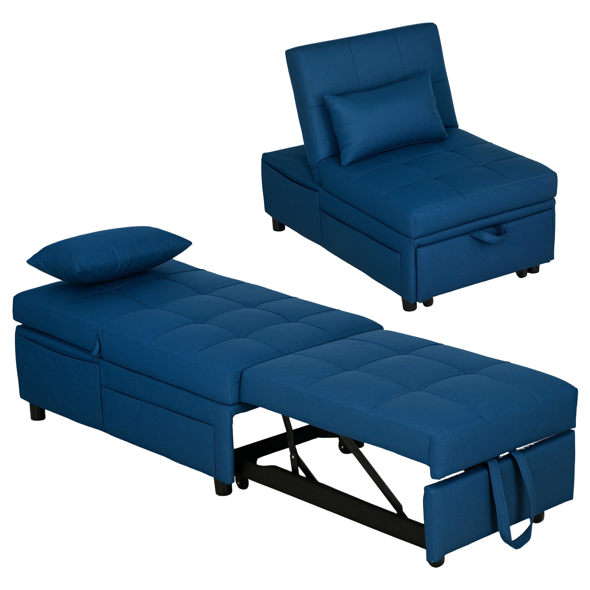 HOMCOM 3-in-1 Schlafsessel mit Bettfunktion – Blau