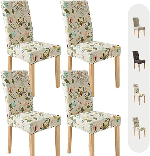 Vista 18 de Secgo - Juego de 4 fundas para sillas de comedor, funda elástica para silla de comedor, fundas lavables de elastano para sillas de cocina Parsons