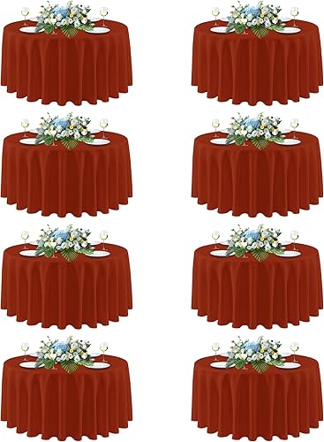 Miniatura 43 de sancua - Manteles blancos rectangulares, paquete de 8 manteles para mesas de 6 pies - Fundas de mesa lavables de poliéster para bodas, fiestas de