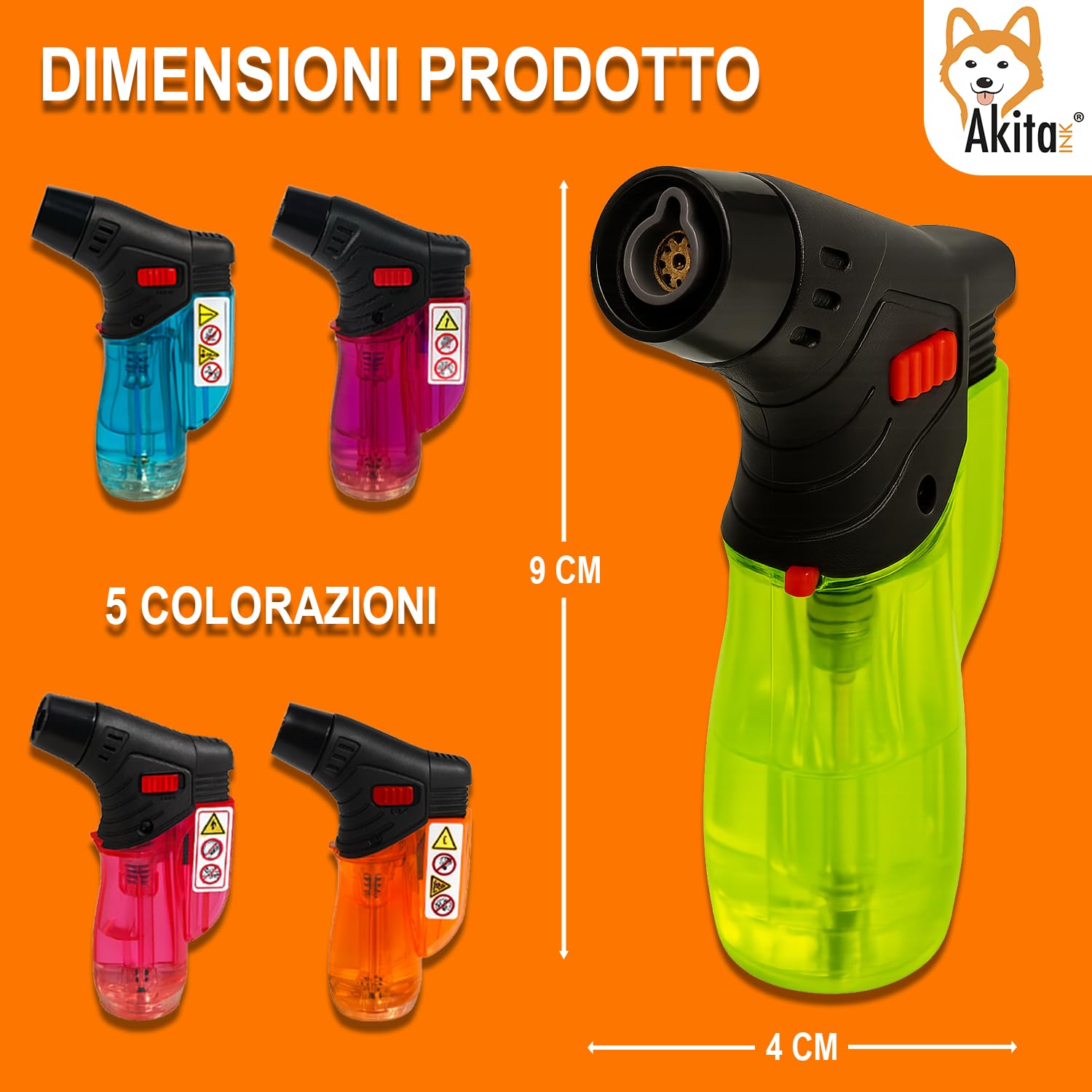 Set 20 Accendigas Ricaricabili Antivento AkitaInk - Accendini da Tempesta a Fiamma Regolabile per Cucina, Campeggio e Barbecue, Ideali per Fornelli e Grill (Senza Gas Butano)