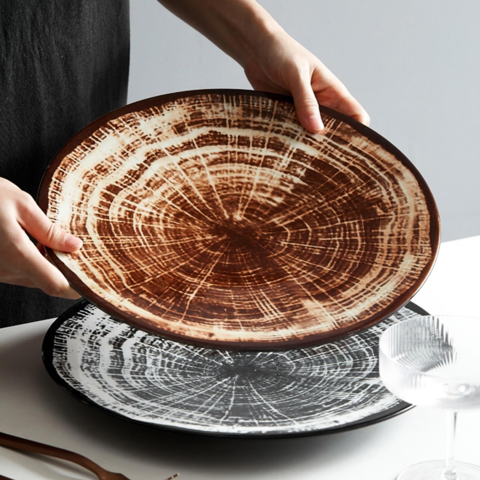 Forniture Per Feste Piatto da cena con struttura ad albero Piatto da bistecca di personalità creativa Ristorante europeo Piatto di cibo occidentale Stoviglie for la casa for hotel e vassoio di frutta
