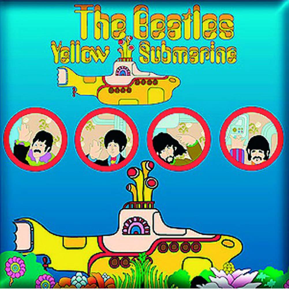 The Beatles Blue Fridge Magnet Yellow Submarine Portholes Official 76Mm X 76Mm One Size