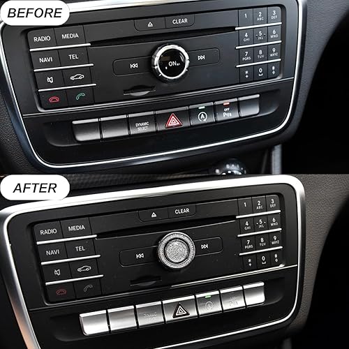 Miniatura 2 de CONGCONG Bling - Pomos de audio de cristal brillante con diamantes de imitación para tablero de Mercedes Benz