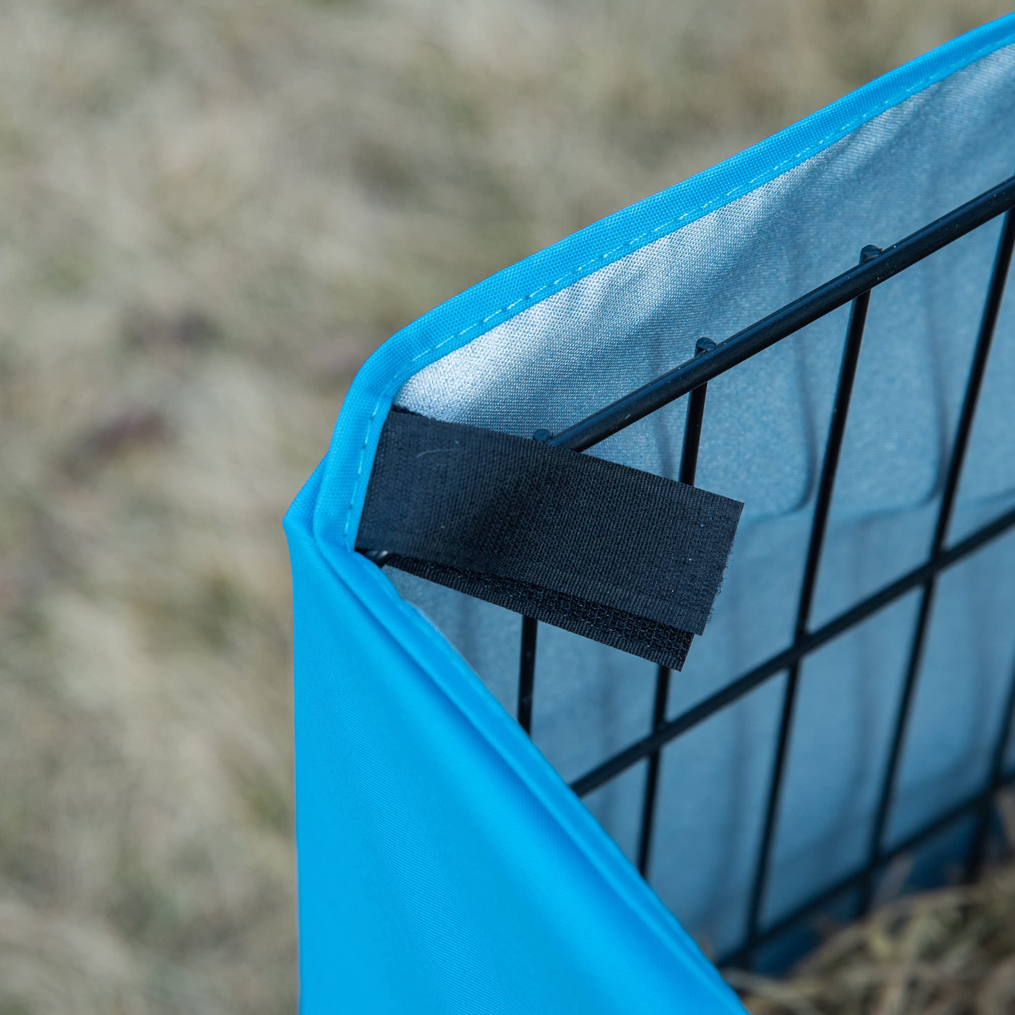 PawHut Pollaio da Giardino Componibile 6-10 Galline Blu 200x165.5x103cm | 2 Gabbie in Acciaio, Gabbia per Galline, Copertura in Poliestere