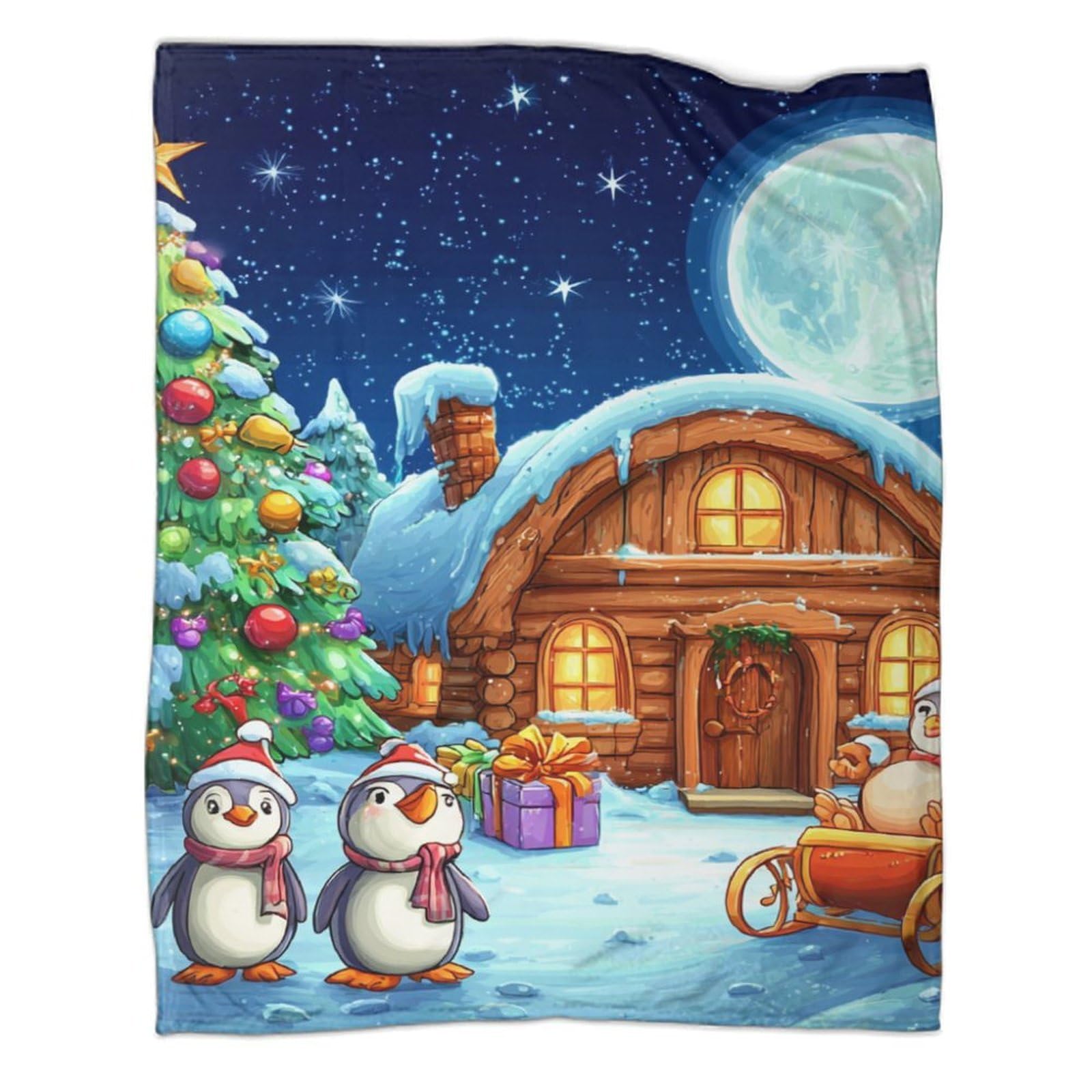Couverture polaire flanelle Noël lit canapé doux 100x130cm