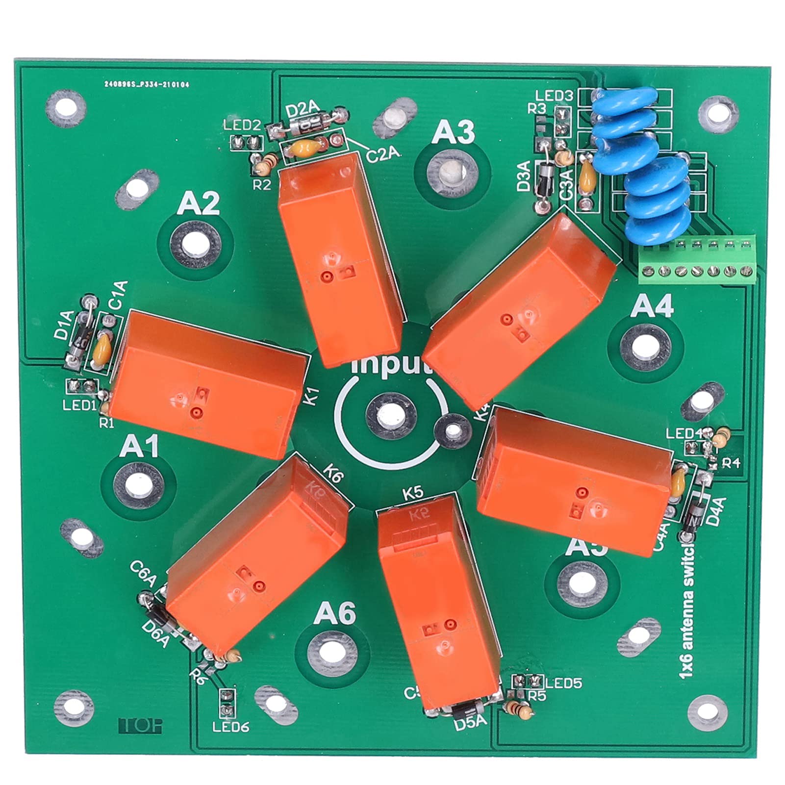 Módulo de conmutador de antena 6: 1, componente de producto terminado remoto coaxial 1.8MHz-60MHz SO-239