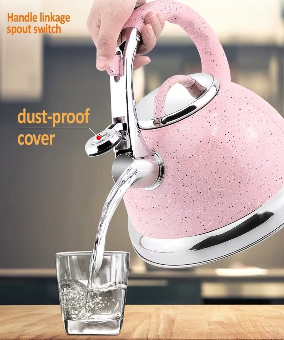 Czajnik z Gwizdkiem Kuchenka Czajnik Z Gwizdkiem 304 Czajnik Ze Stali Nierdzewnej Czajnik Ergonomiczny Uchwyt Kuchenka Gorący Czajnik Gwizdanie Czajnik Czajnik Kuchenek(Blue)