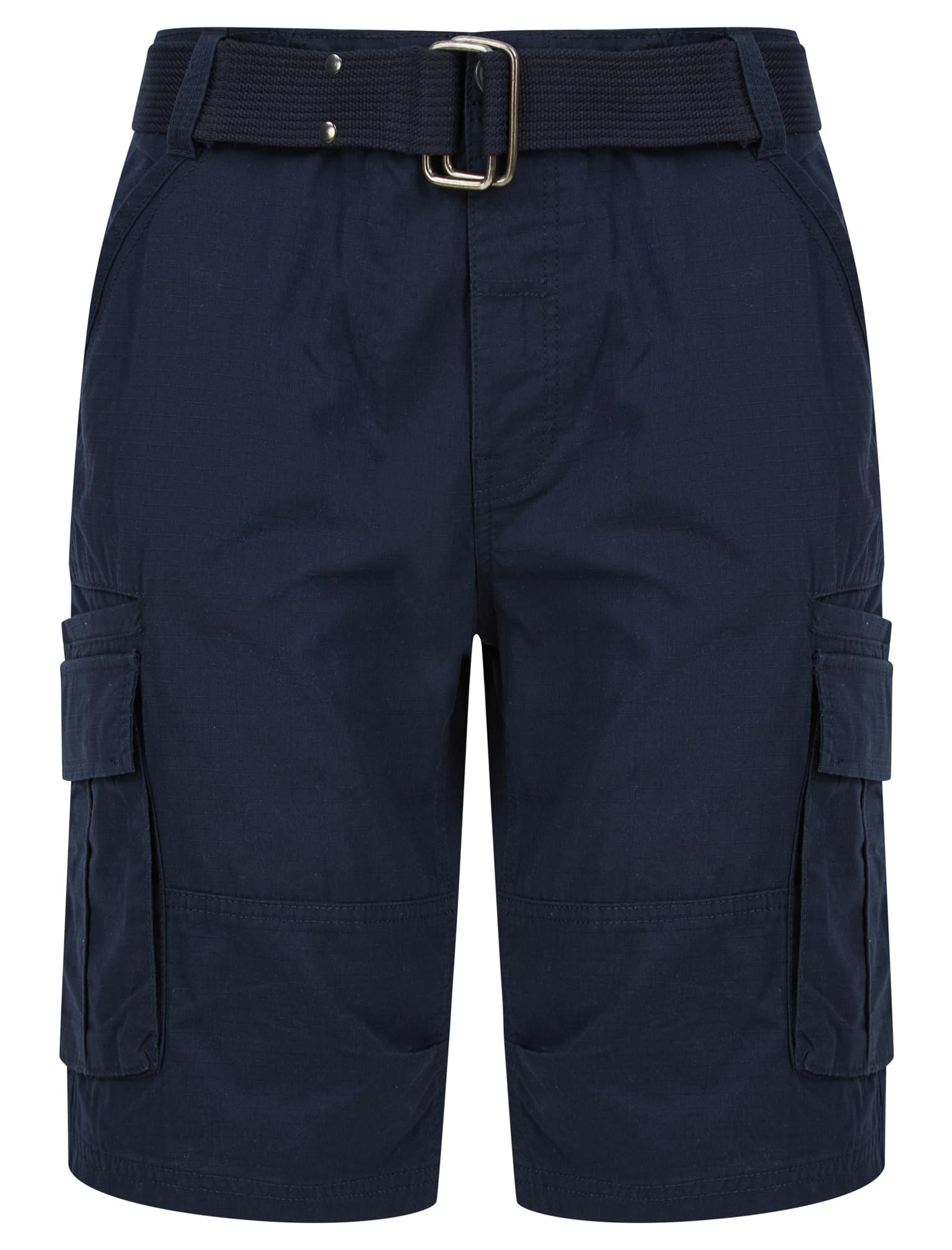 Tokyo Laundry Men's Navy Ripstop Cotton Cargo Shorts With Woven Belt