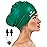 Large Long Hair Swim Cap with Extra Room for Women Men, Silicone Swimming Cap for Long Thick Hair with Ear Plugs Nose Clip Set, Adult Waterproof Swim Hats Bathing Caps to Keep Hair Dry(Green)