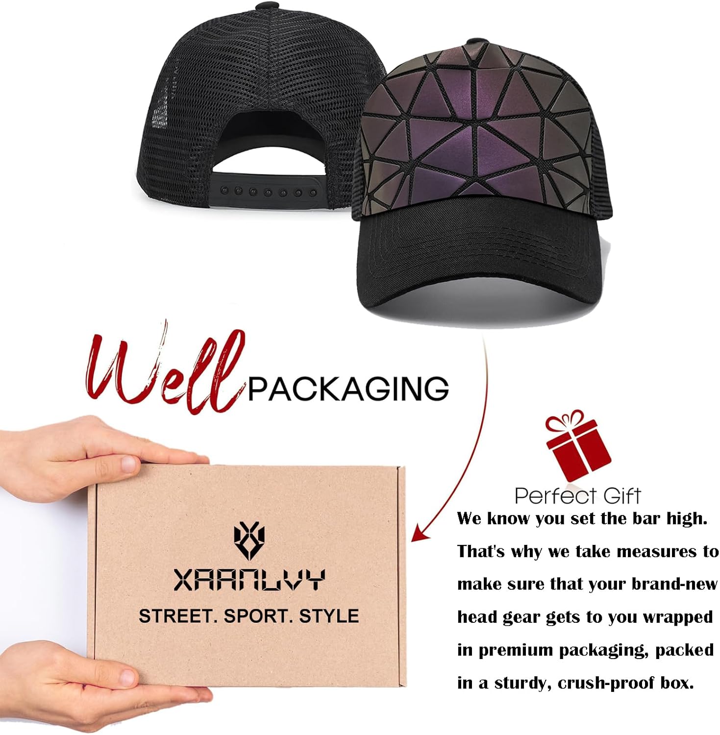 Holographic Trucker Hat for Women