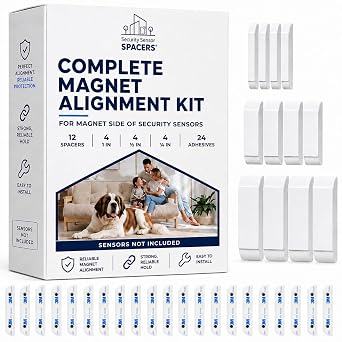 Adhesive Replacement Tape & Sensor Risers Bundle for Ring | Includes 24 Magnet Adhesives and 12 Ring Contact Sensor Spacers - Complete Home Sensor Installation Solution [Device/Magnet NOT Included]