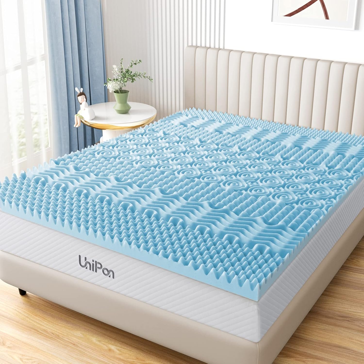 UniPon 3 Inch Memory Foam Mattress Topper, Gel Infused