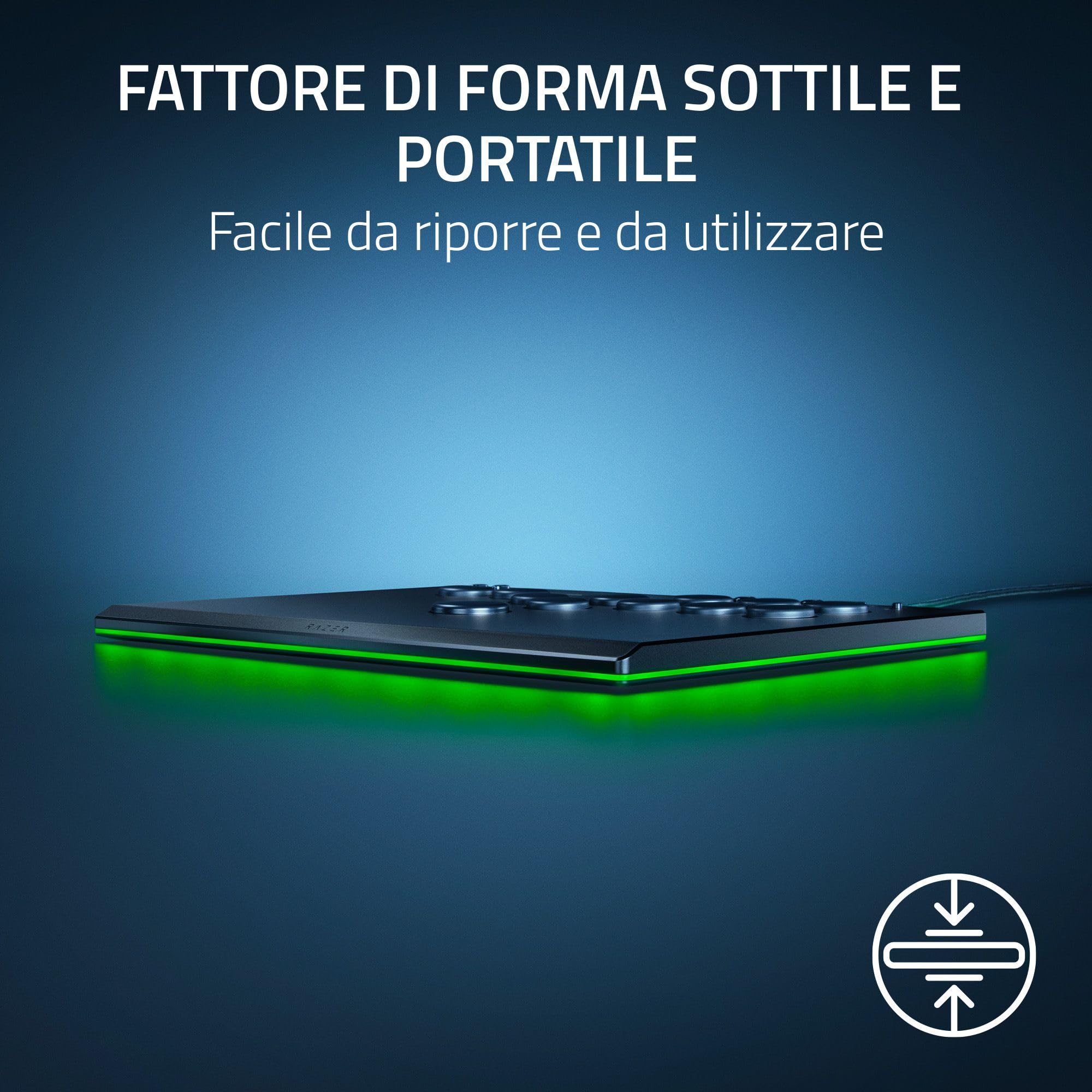 Razer Kitsune - Controller arcade ottico solo tasti per PS5 e PC (Layout preciso dei quattro pulsanti di movimento, Switch ottici a basso profilo lineari Razer) Nero