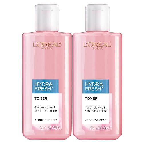 LOreal Paris Skincare HydraFresh - Tónico facial tóner sin alcohol con provitamina B5 para una tez más suave y brillante 2 unidades