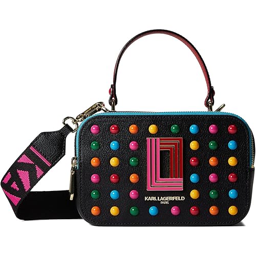 KARL LAGERFELD womens Simone Studded Camera Crossbody