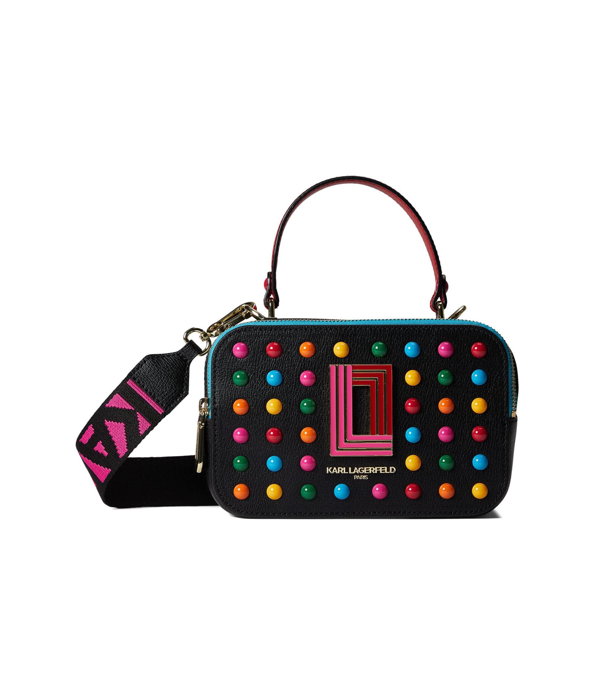 KARL LAGERFELD Women's Simone Studded Camera Crossbody