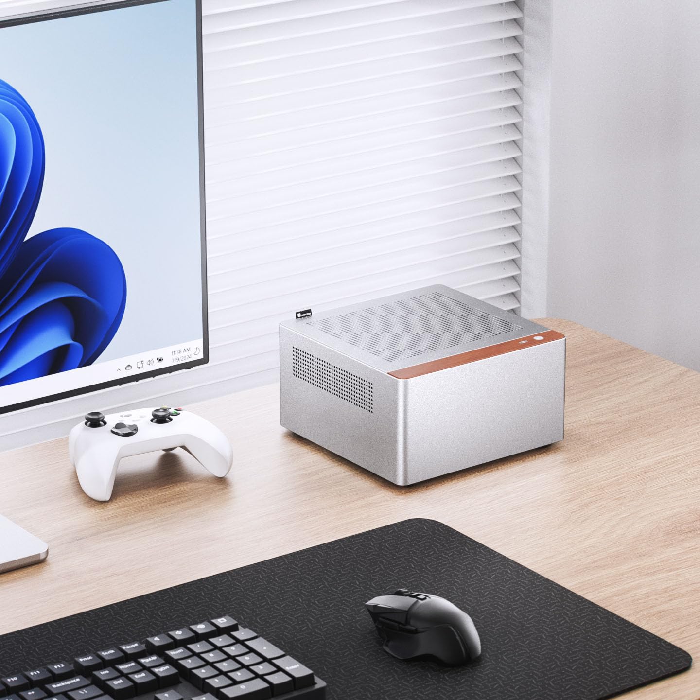 Jonsbo N10 Case PC Argento – Mini-Tower per Mini-ITX, con 2 ventole, fino a 4x SSD da 2,5 pollici, case compatto per HTPC, NAS e sistemi Office