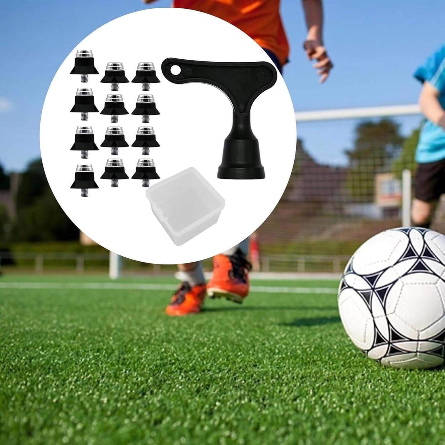 Studs Replacement Set 8 Pcs 13mm, 4Pcs 16mm Non Slip Soccer Cleats Studs with Wrench for Outdoor Training Multicolor