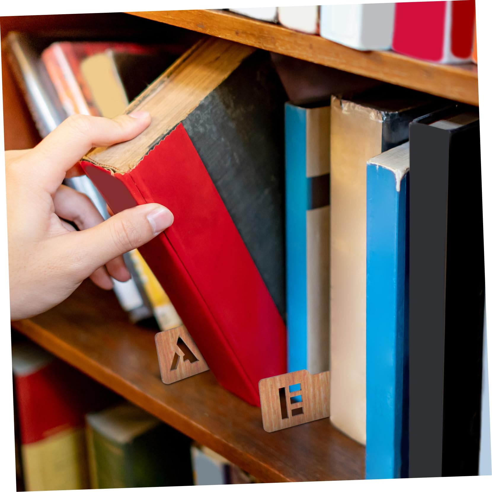 Festa Scuola Decor 26 Pezzi Segnalibro in Legno Creativo per Lettura | Marrone, Portatile e Leggero, 26 Caratteri per Appunti e Organizzazione in Ufficio