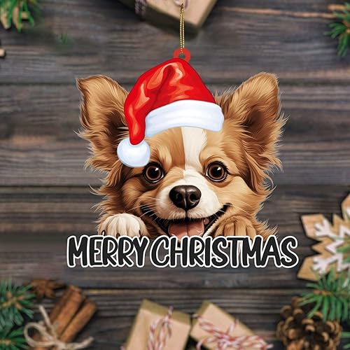 Miniatura 5 de Perro ruso de juguete adornos de Navidad para hombre, regalos para el nuevo hogar, perro con sombreros de Navidad, recuerdo de vacaciones de Año