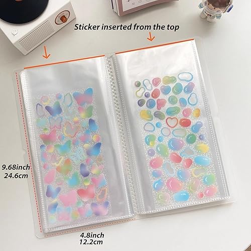 Miniatura 7 de 1 libro de almacenamiento de calcomanías, álbum de recolección de calcomanías, carpeta organizadora de calcomanías (colorido)