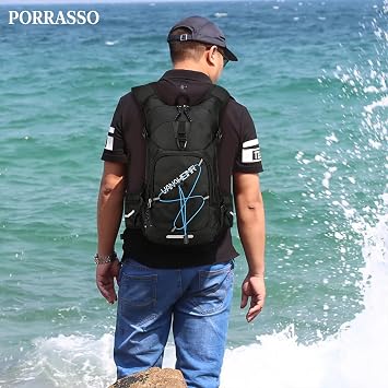 Hiking Backpack 18L Waterproof Rucksack Daypack Lightweight Backpack for Women Men Camping Trekking Cycling Climbing Outdoor Sports Black