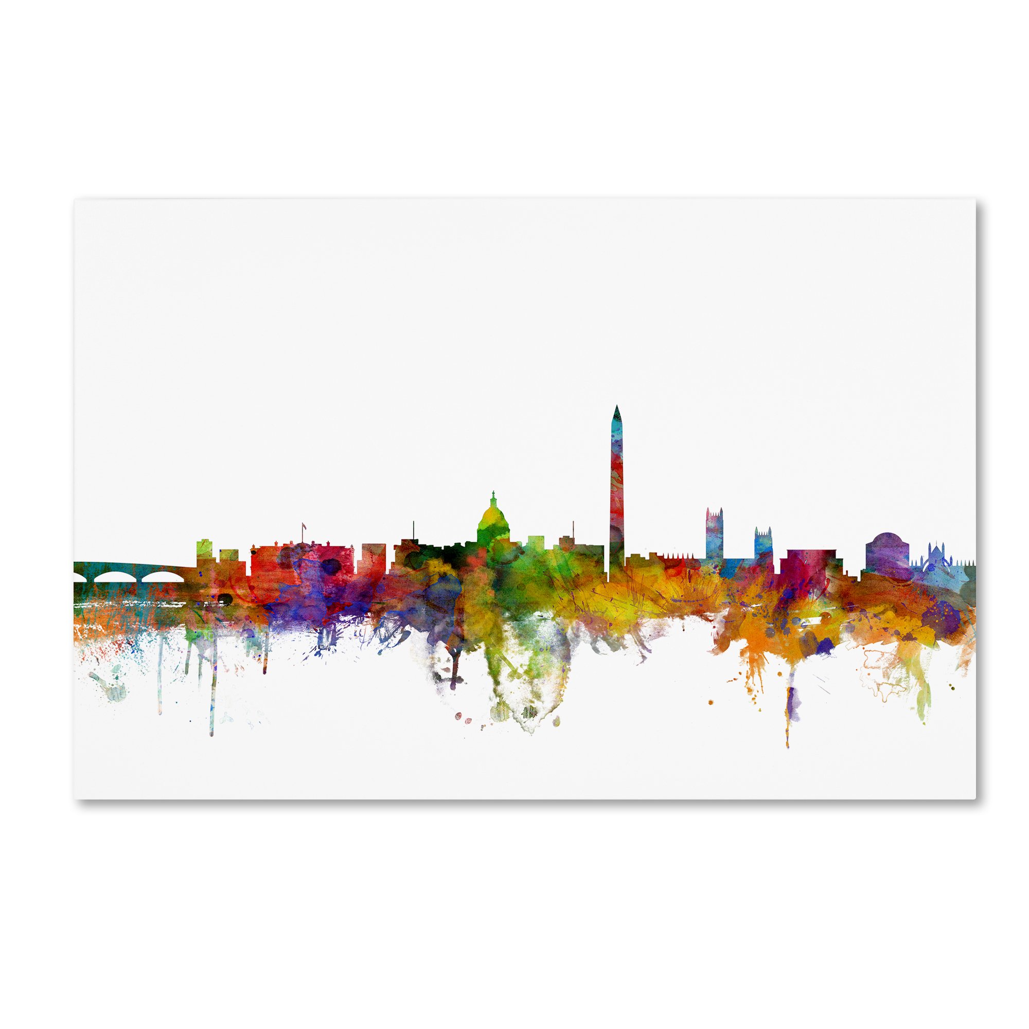 Washington DC Skyline II by Michael Tompsett, 22x32-Inch Canvas Wall Art