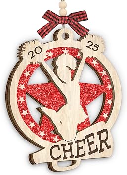 Cheerleader Ornament - Cheerleader Christmas Ornament 2025, Cheerleading Ornaments for Girls Teens, Captain Team, Women, Wooden Cheerleading Ornaments for Christmas Decorations