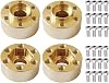 4Pcs Brass Weights RC 12mm Hex Wheel Hub Adapters for 1.9/2.2inch Beadlock Wheel Rim Widen Adapter Axial Scx10 90046 Trx4 Wraith Gen7 Gen8 D90 CC01 1/10 RC Crawler (9mm W)