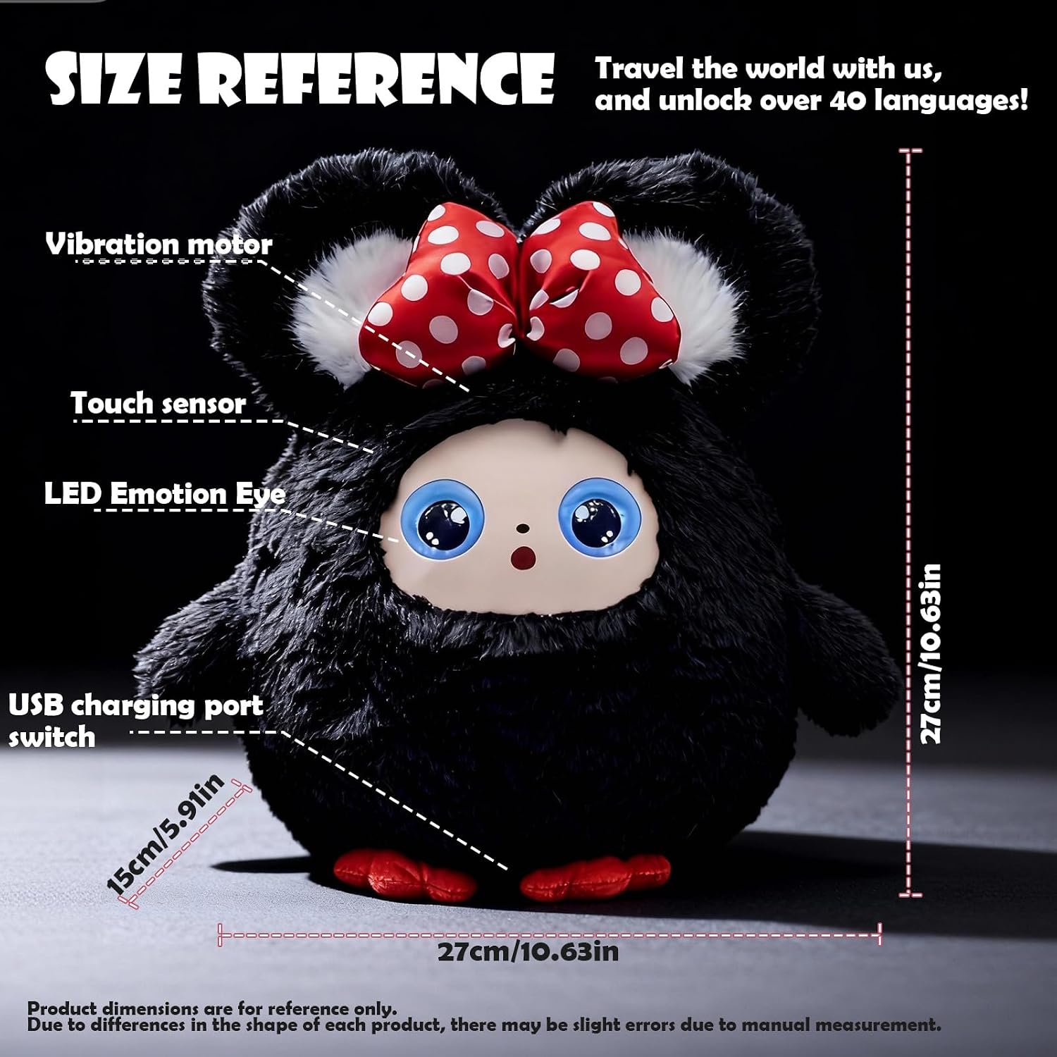 AI Intelligent Interactive Plush Toy ChatGPT, with Vibration/Tactile Perception and Children's Emotions, multilingual Companions, Interactive Games, Memory Training (Noctis)