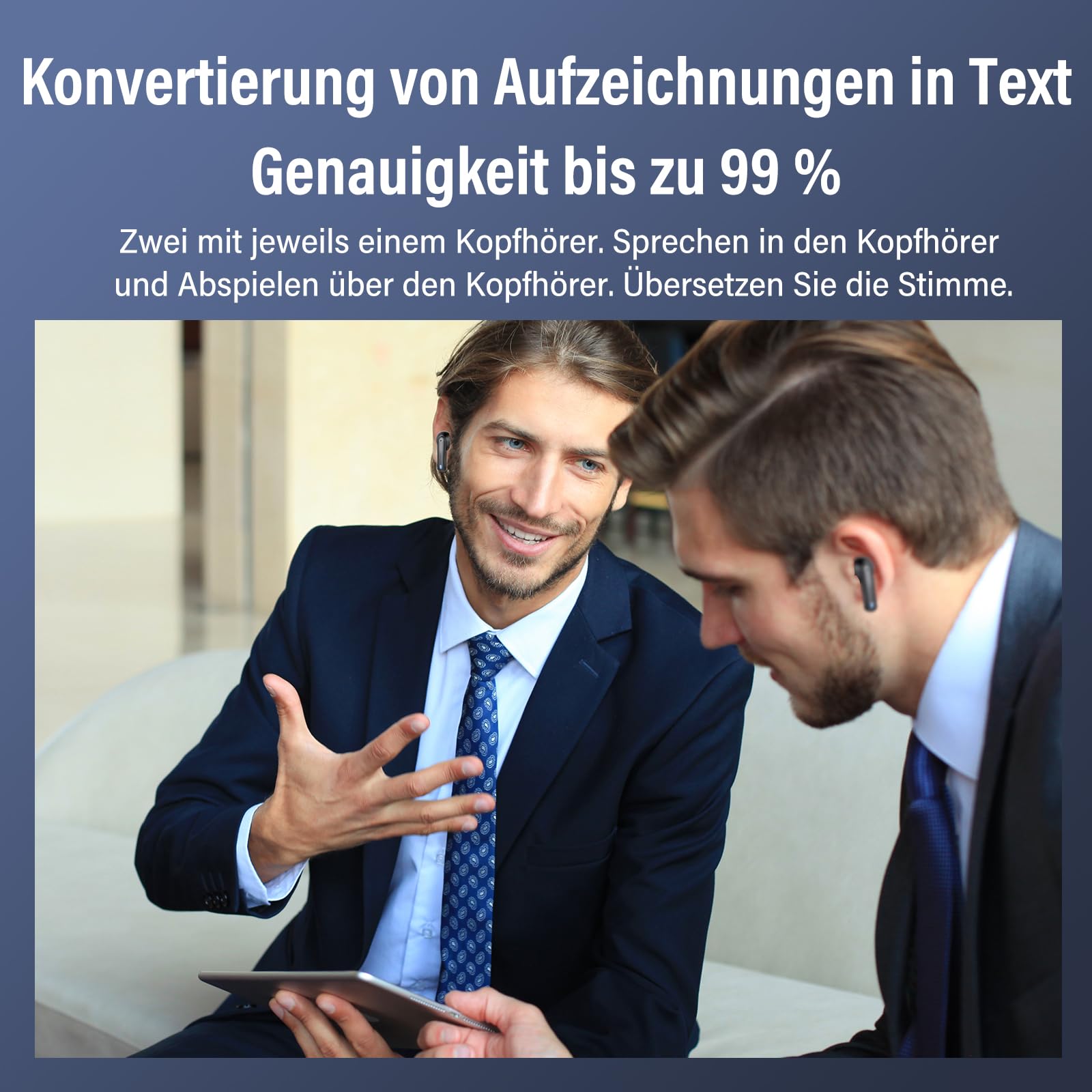 AI Kopfhörer Übersetzer, 3-in-1 Translator Earbuds, Bluetooth Sprachübersetzer 135 Sprachen mit App, 50Std, 5Übersetzungsmodi Echtzeit Übersetzer Ohrhörer für Lernen, Reisen, Business,Schwarz
