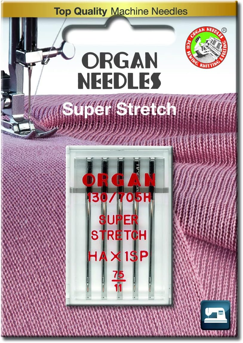 ORGAN DOMESTIC SEWING MACHINE NEEDLES SUPER STRECH SIZE 75