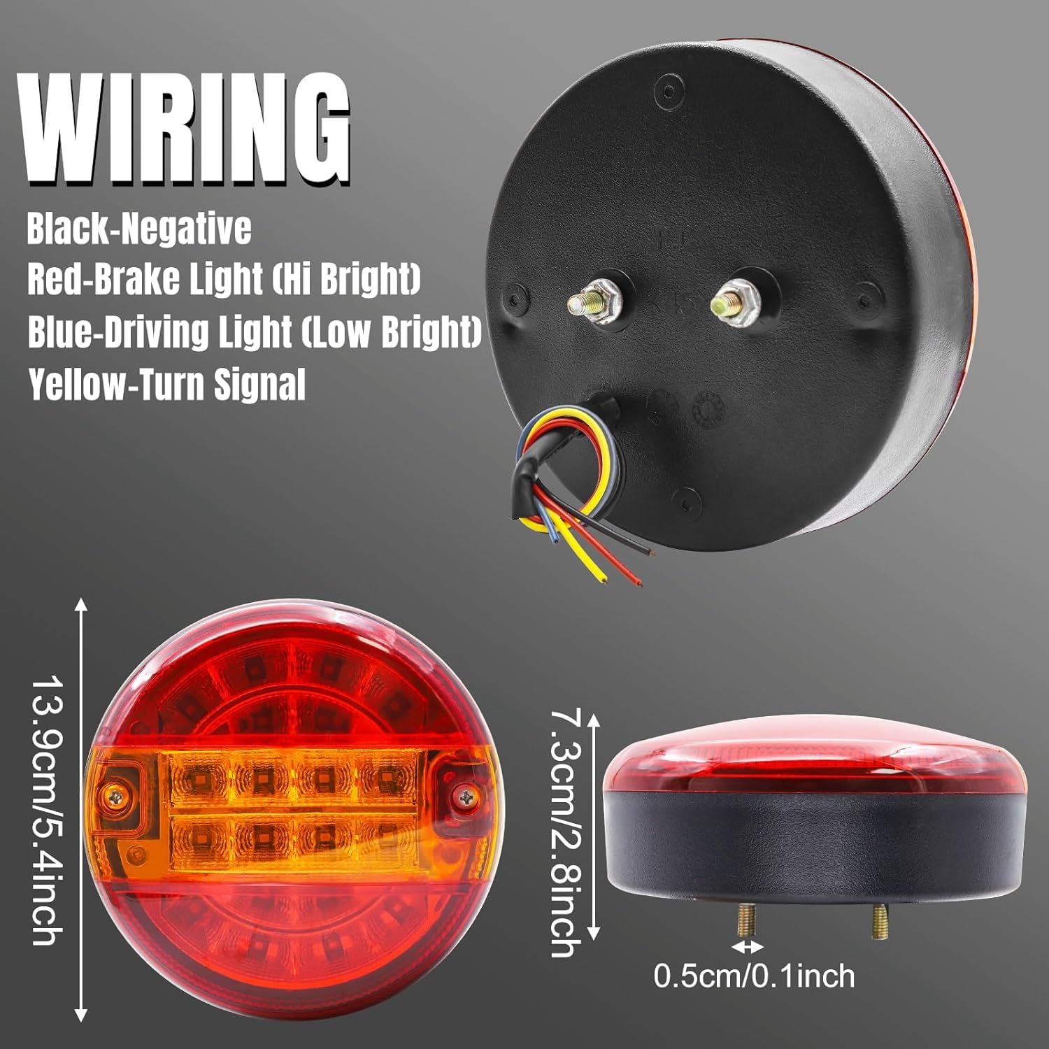 Amazon | LED トラックテールライト、12V 24V 丸型 テールランプ