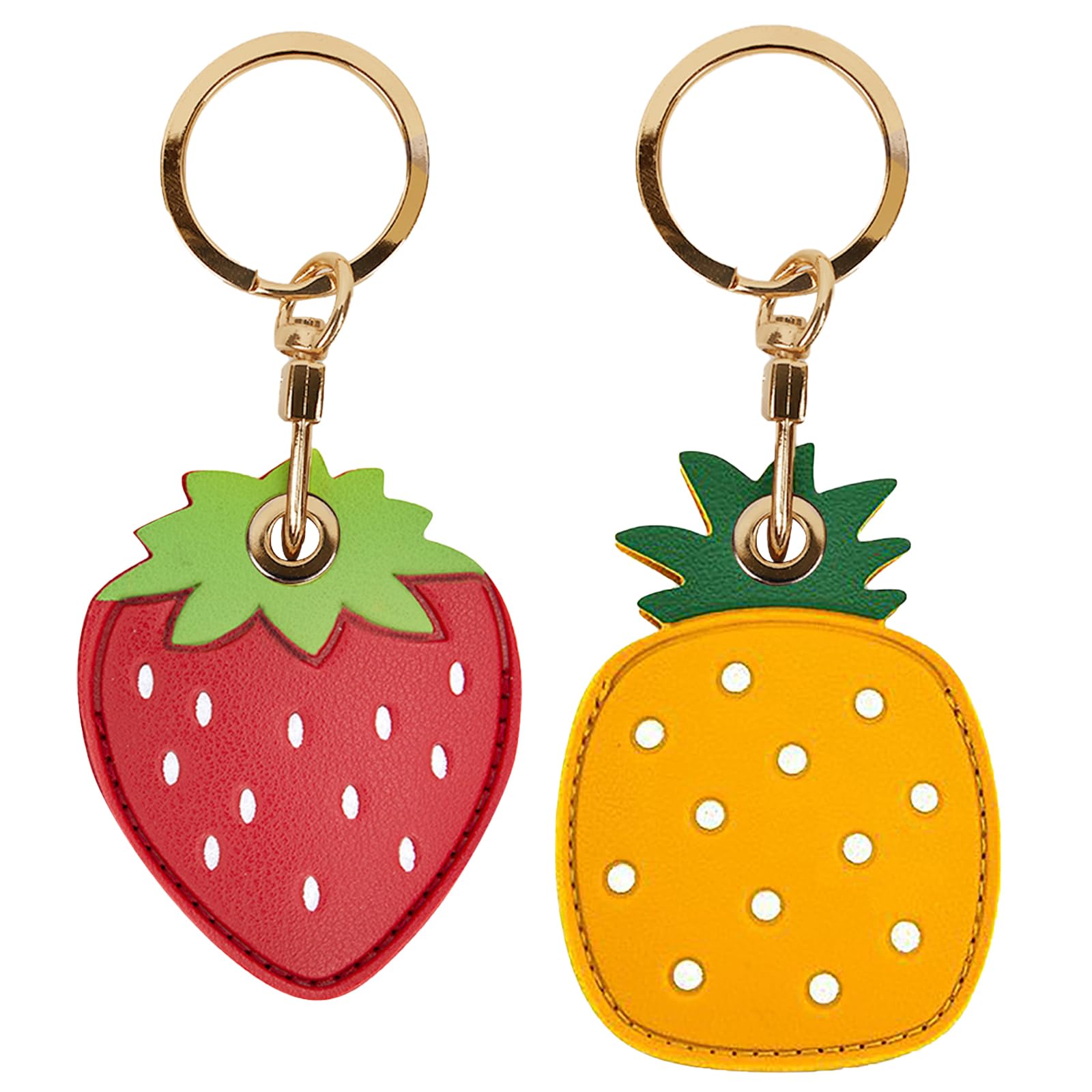 Leather Keychain Case Holder Compatible with Apple AirTag, GPS Airtag Keychain Finder Tracker with Key Ring, Anti-Scratch Protective Air Tag Cover