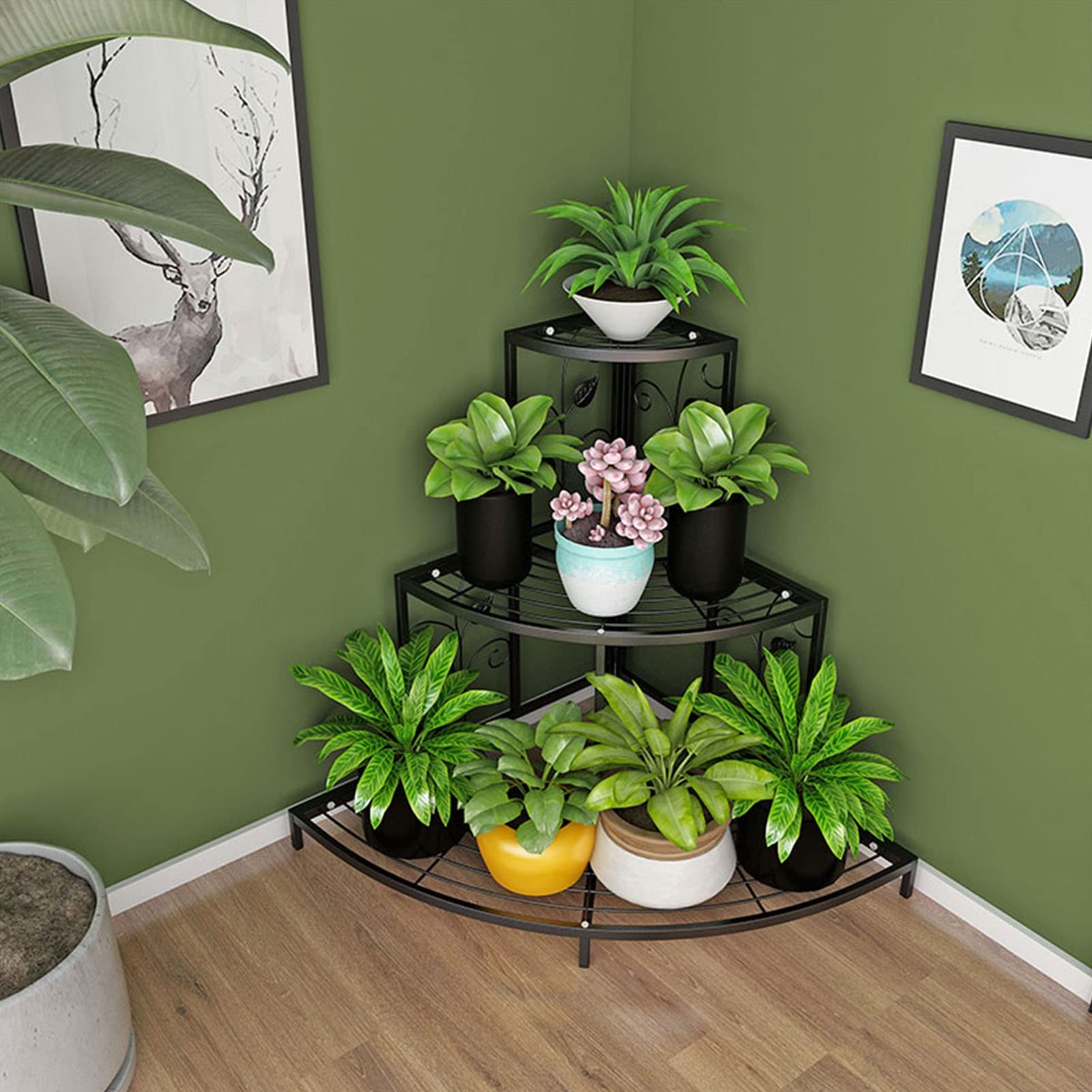 Gain de place balcon : support plantes extérieur 3 étages fer