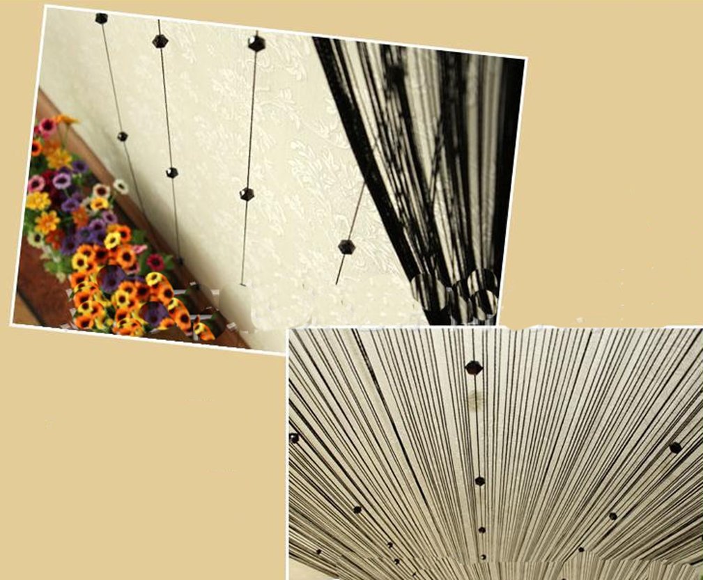 Yiyida1 Piece Tassel Beaded Curtain Crystal Beads Thread String Door Window Curtain for Room Partition Divider 1m x 2m
