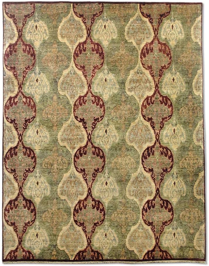 Pak Persian Rugs Modern Chobi Handmade Gabbeh Rug, Wool, Swamp Green, Large, 244 X 311 cm, 8' x 10' 2" (ft)