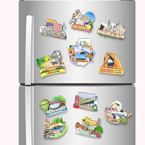 Miniatura 4 de Guatemala Antigua imán de nevera de madera 3D hitos de viaje coleccionables recuerdos decoración hecha a mano