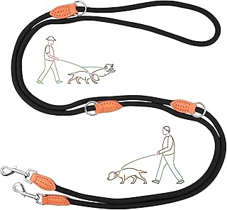 Getervb Hundeleine kleine Hunde leicht 3M Verstellbar Doppelleine Umhängeleine Nylon Führleine Hund Robust und Bissfest product image