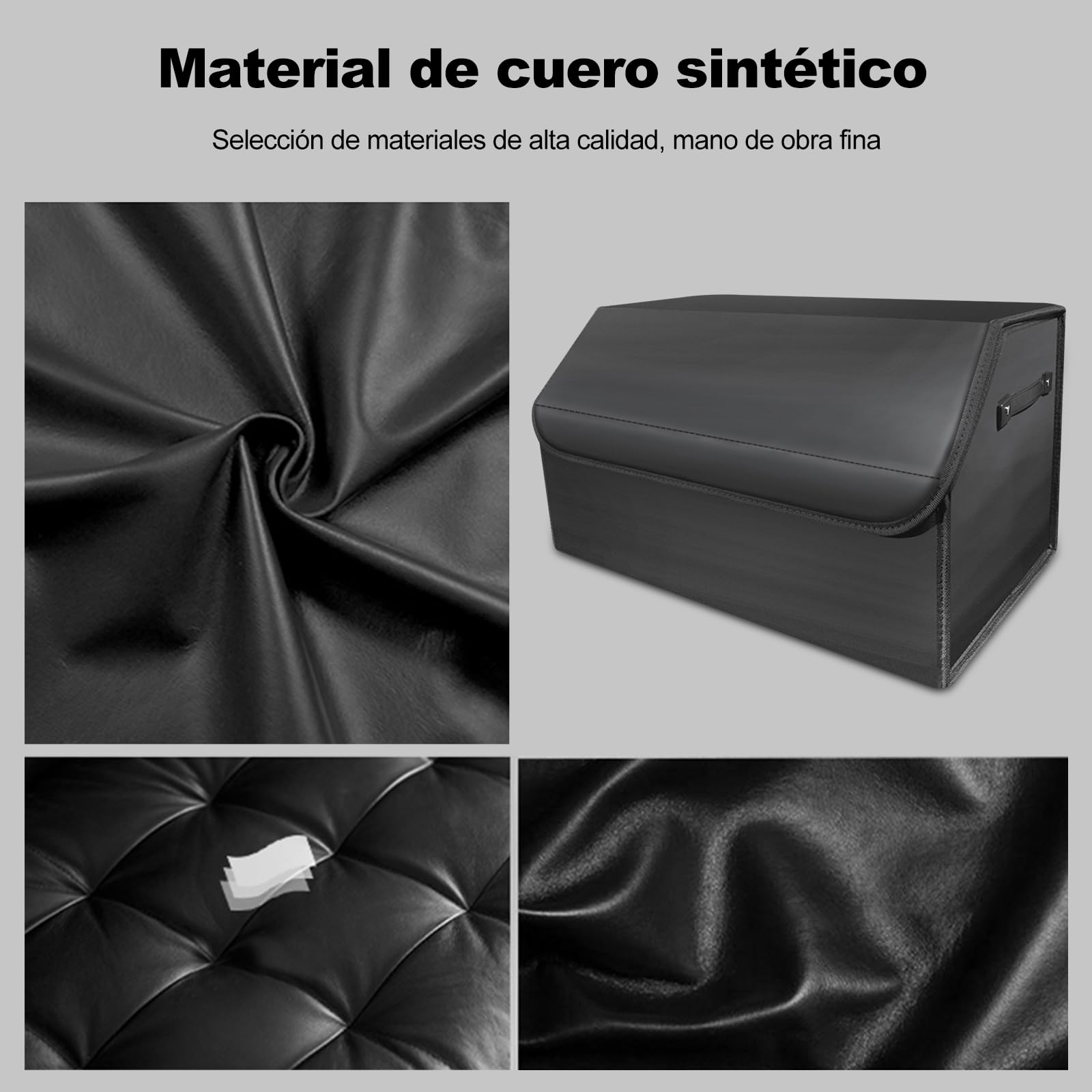 Ergocar Organizador de Maletero de Coche, Plegable Organizador de Coche para Almacenamiento con Asa, Organizador de Maletero con Tapa, Base Antideslizante, Fácil de Limpiar, para Coches y SUV
