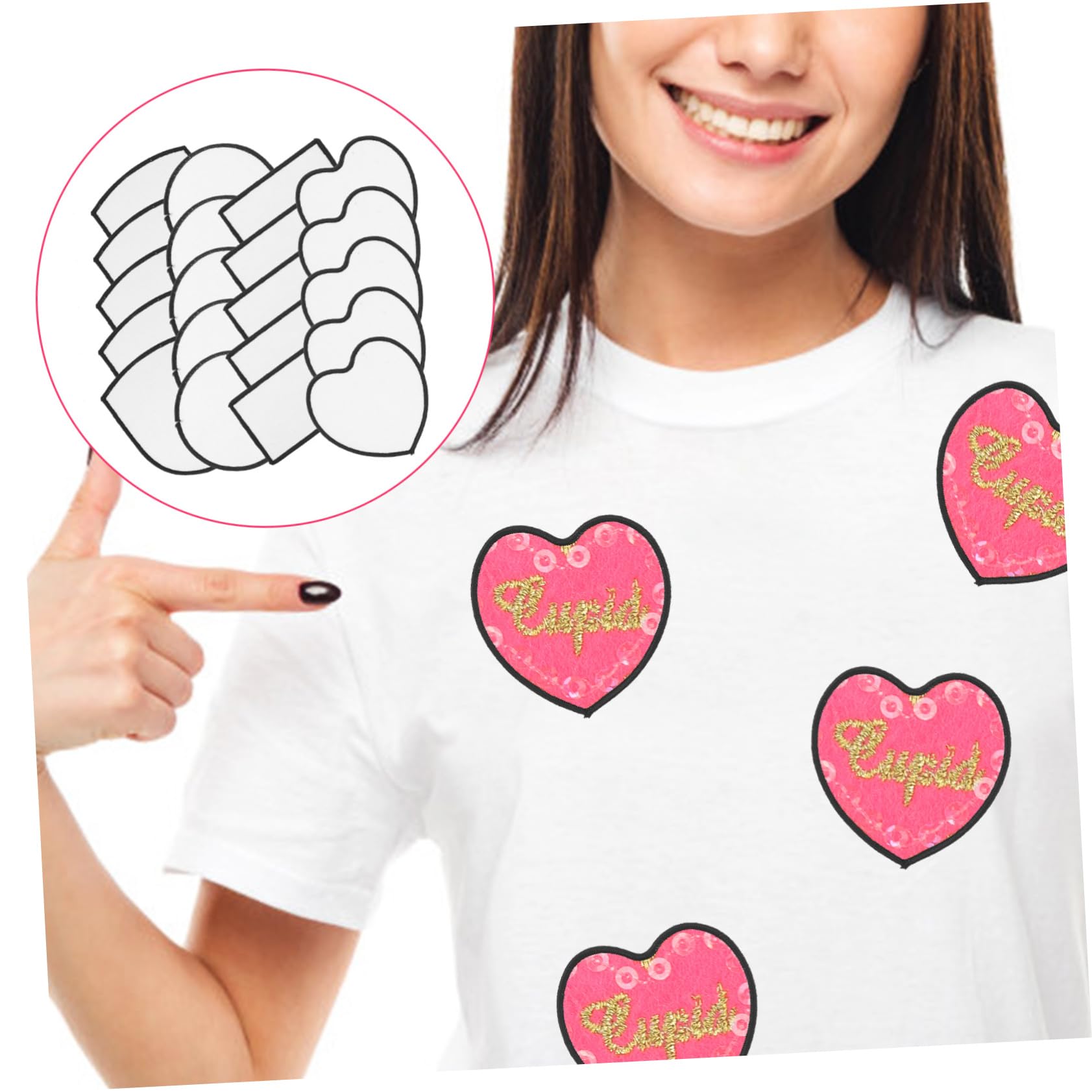 SHINEOFI 100pezzi Toppe Termoadesive Bianche Per Patches Per Trasferimento Termico Su Tessuti Jeans Borse e Abbigliamento Decorativi Adatti Per Personalizzazione e Fai-da-te