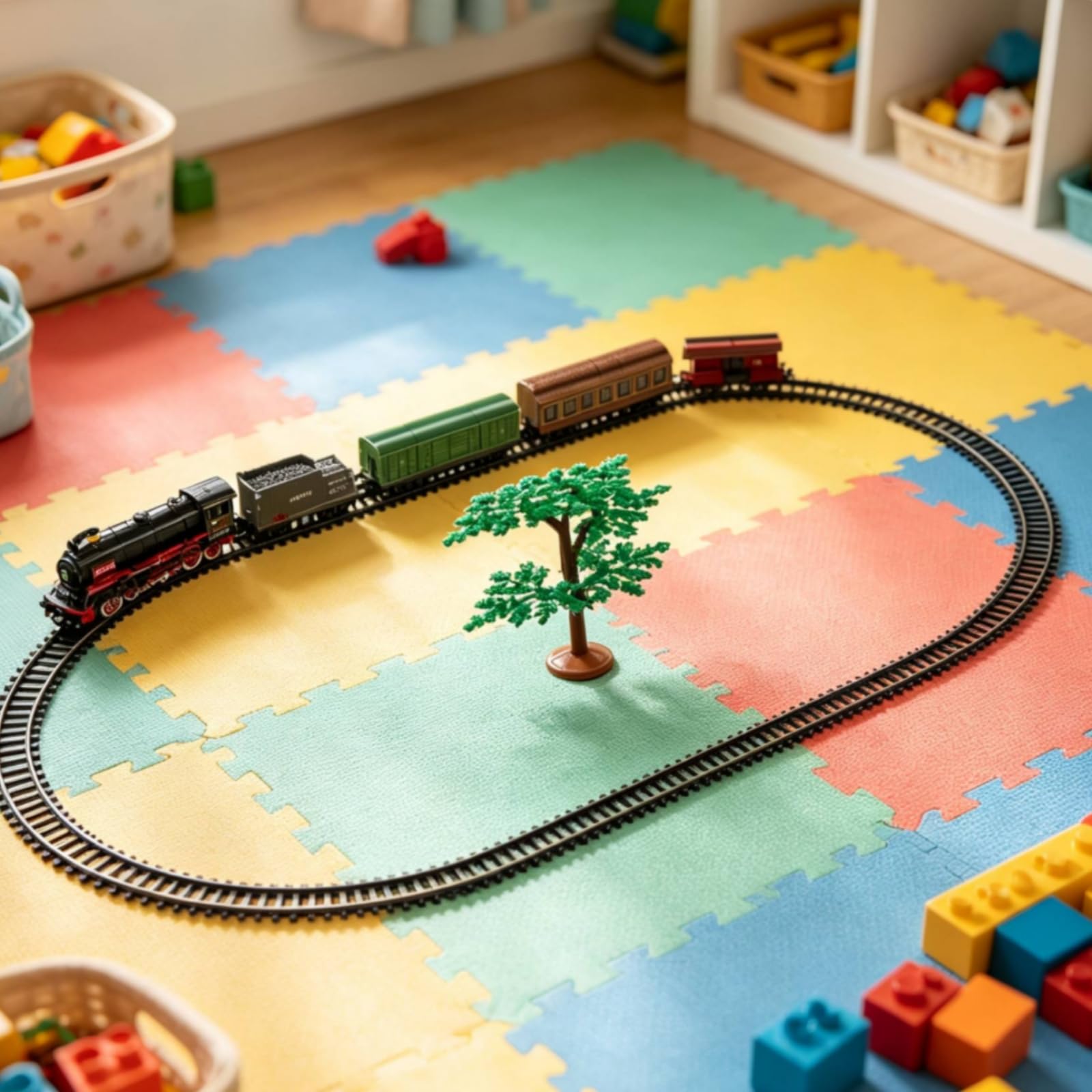 Almencla Treno Elettrico con Binari retrò, Style to 3