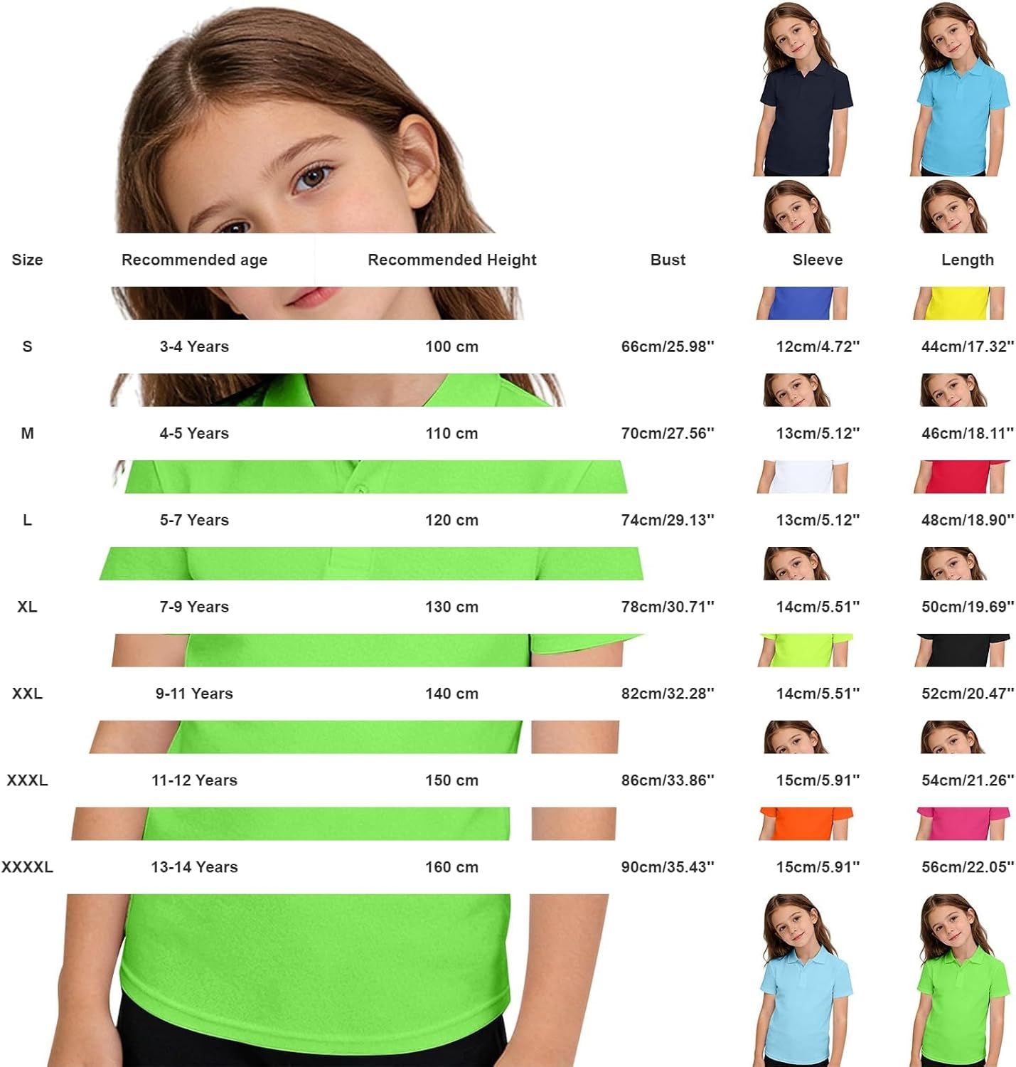 Boys Girls Polo Shirt Summer Short Sleeve Collared School Uniform Athletic Shirts Casual Breathable Golf Tennis