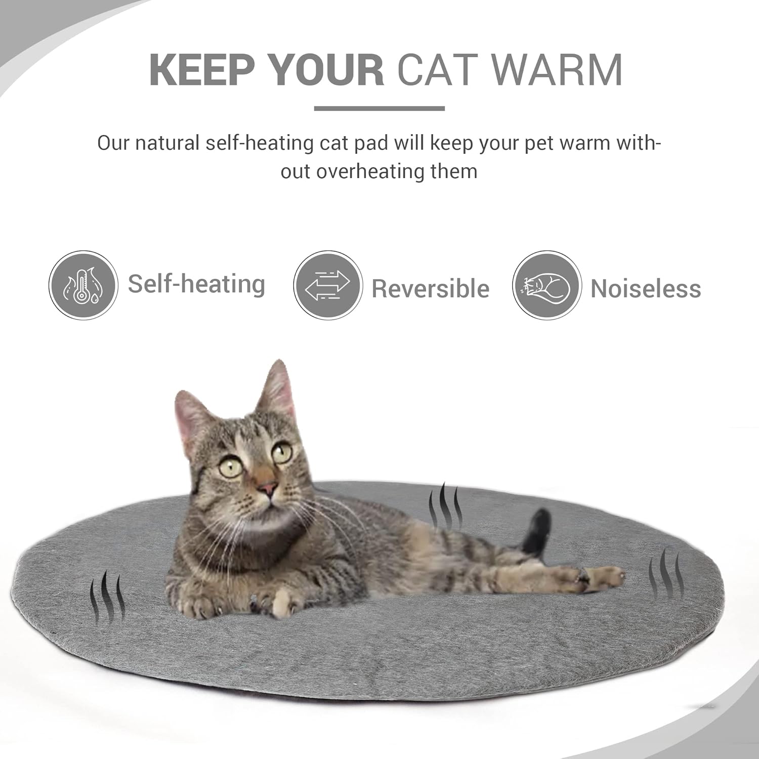 review Cat Bed Mat Natural Merino Wool Cozy Large Carpet Pad for Pet Cats Kitty Small Dog House Warm Organic Sheep Wool Scratch Floor Mats Rug Bedding (Gray)