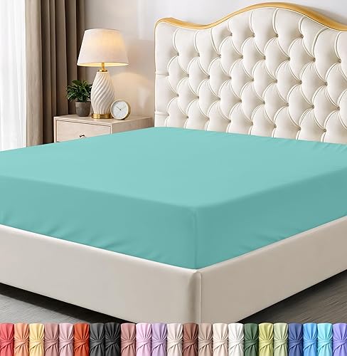 Utopia Bedding Sábana Bajera Completa Ajustada - Sábana de Fondo - Bolsillo Profundo - Microfibra Suave - Resistente al Encogimiento