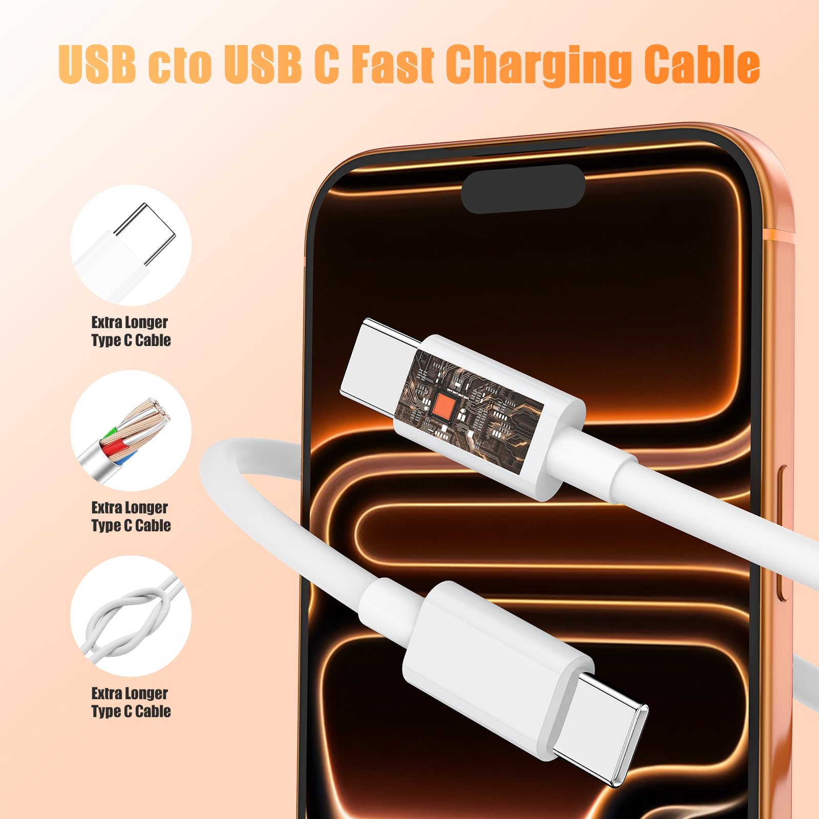 45W Chargeur USB C Rapide pour iPhone 17e/17 16 15 Pro Max,2Pack 2-Port Chargeur USBC avec 1/2/2/3M Câble USBC,Prise Secteur USBC Adapteur pour iPhone 17 Air/17 16 15 Pro/17/16 15 plus/16e/iPad