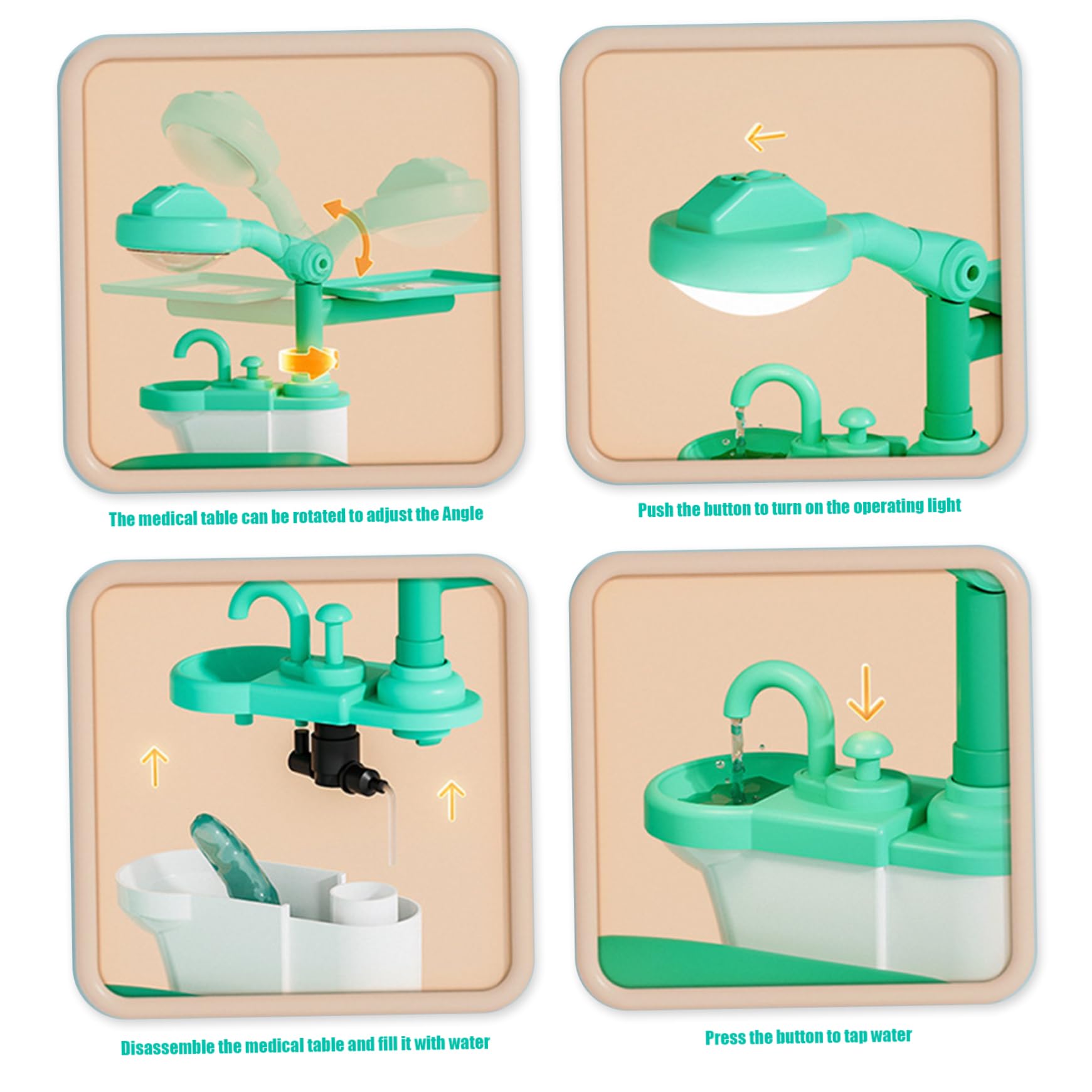 Juego de Dentista para niños, Juego Realista de médico para niños pequeños con muñeca, Juguete de Dentista Educativo temprano, Kit de plástico para Mayores de 3 años, Regalos, Estilo 1