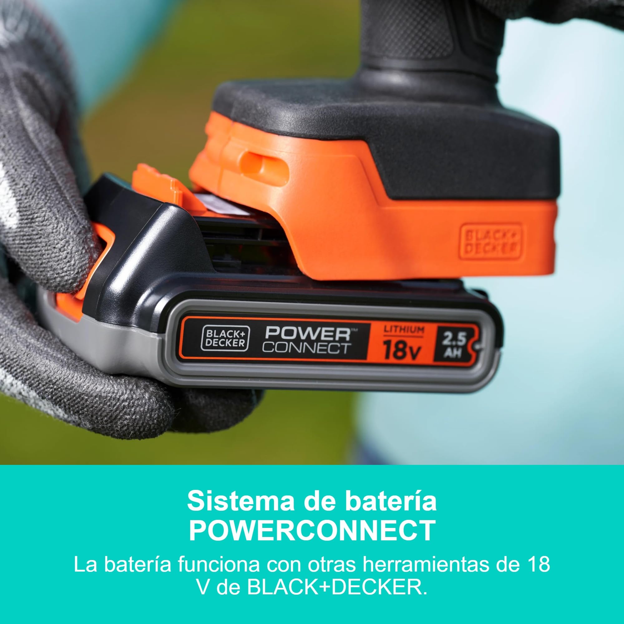 BLACK+DECKER Tijera de podar eléctrica de 18V con batería, BCPP18D1-QW | Potencia inalámbrica de 18 V, Capacidad de corte de 25 mm, Hasta 500 cortes